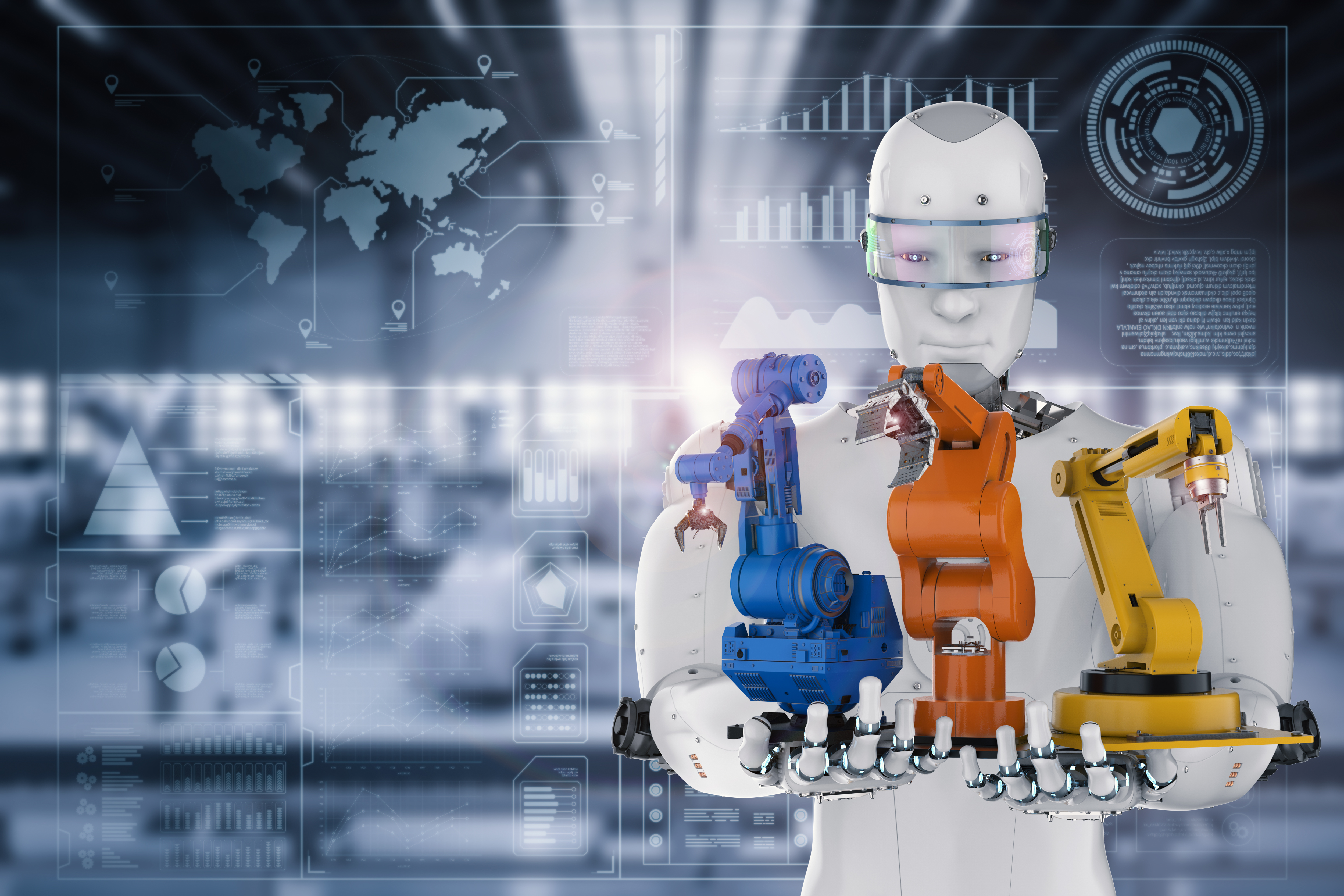 Robot holding mechanical arm