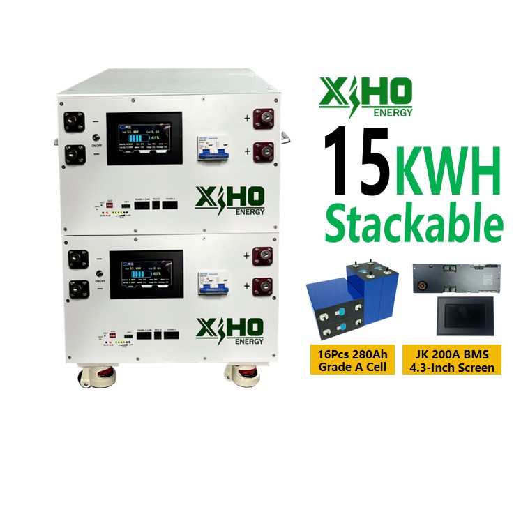 XIHO Stackable 16S1P 3.2V 314Ah 280Ah Lifepo4 Battery Box 48V 51.2V 15kWh DIY Kits