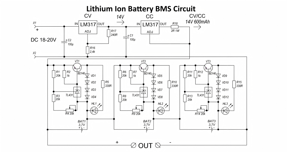 lithium ion battery BMS Circuit