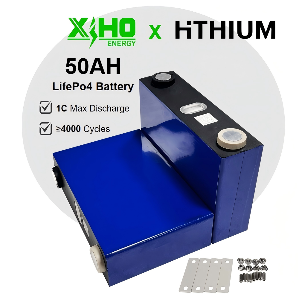 Hithium 3.2V 50Ah Lifepo4 Cell Rechargeable Prismatic Portable Lithium Ion Battery Energy Storage Solution