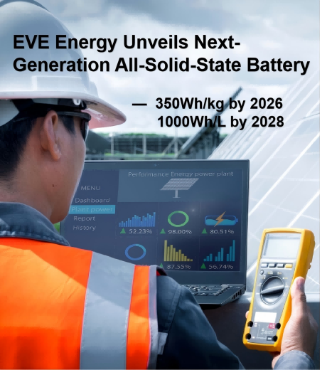 EVE Energy Unveils Next-Generation All-Solid-State Battery — 350Wh/kg by 2026, 1000Wh/L by 2028