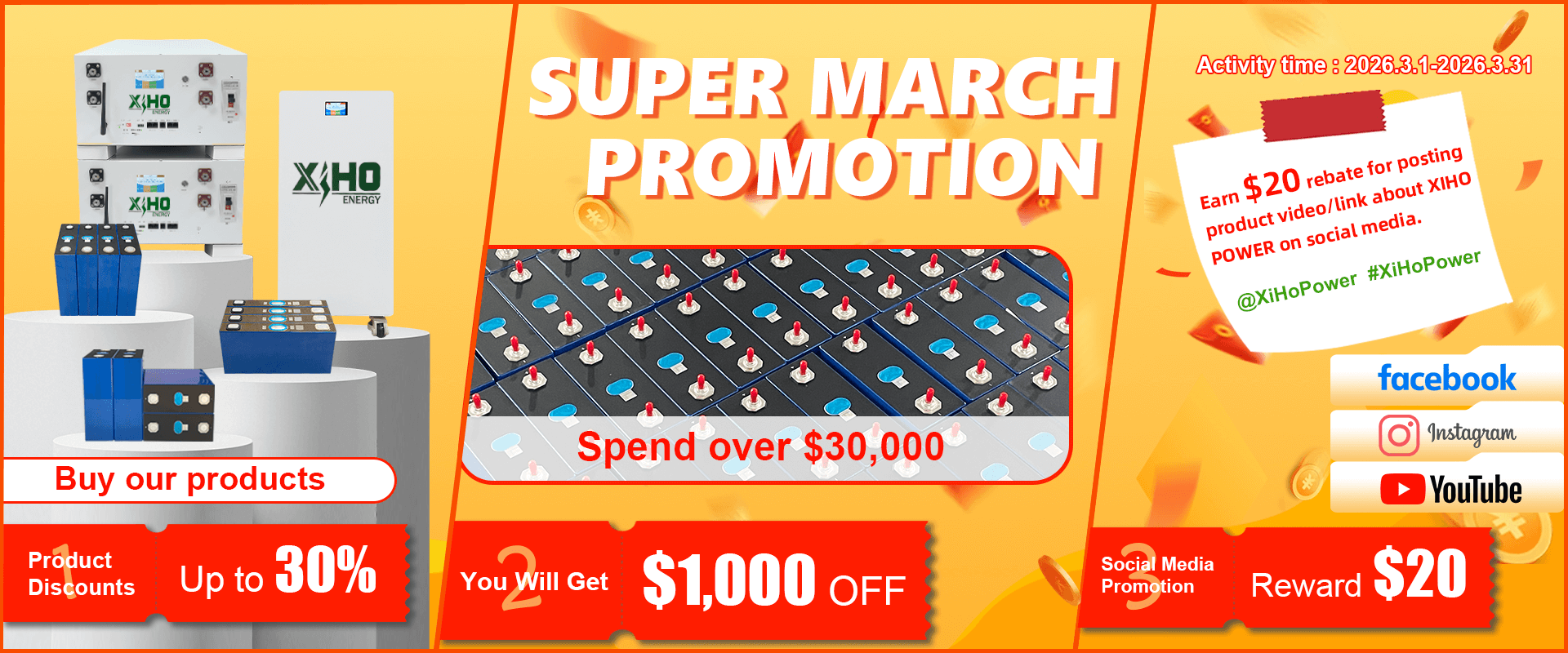 XIHO Lithium Ion Battery Promotion