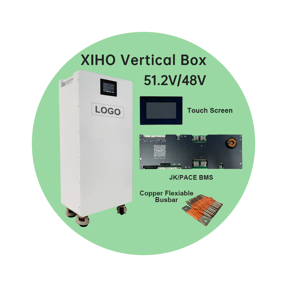 XIHO OEM ODM 51.2V 48V DIY Solar Battery Box 16S1P 3.2V Lifepo4 Cell 16kWh Vertical Lithium Metal Box With JK BMS