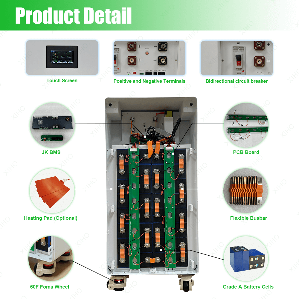 XIHO 51.2V 314Ah Vertical DIY LifePo4 Battery BOX 