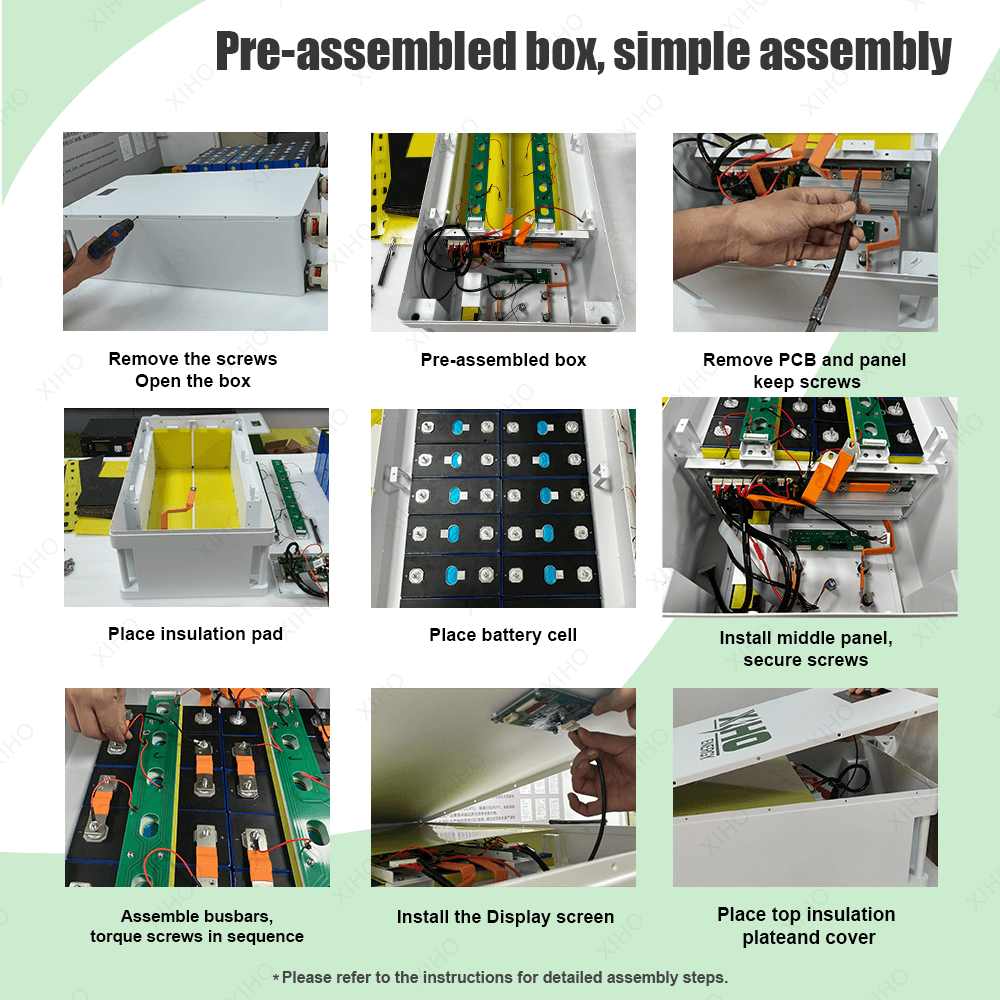 XIHO 51.2V 314Ah Vertical DIY LifePo4 Battery BOX 