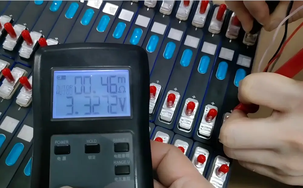 voltage and internal resistance test recorded before shipping